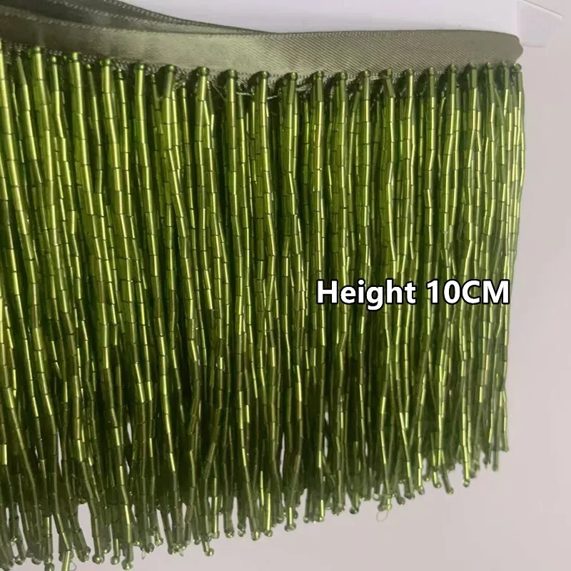 Tassel Fringe Trim - 10 センチメートルシルバーレッドビーズチューブタッセルドレスアクセサリーレーストリムウェディングとイブニングドレスビーズ装飾 RS3052
