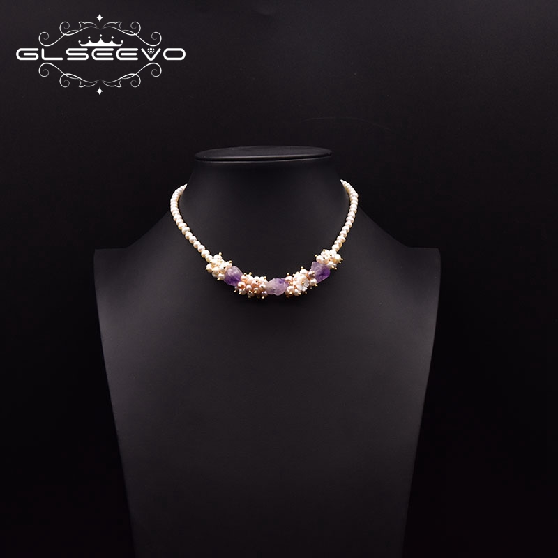 GLSEEVO 天然淡水真珠ショートネックレス女性記念日天然 - Pearl Trim Chain のレビューと価格