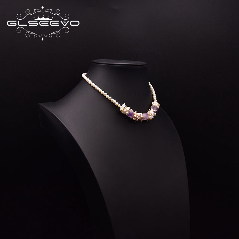 GLSEEVO 天然淡水真珠ショートネックレス女性記念日天然 - Pearl Trim Chain のレビューと価格