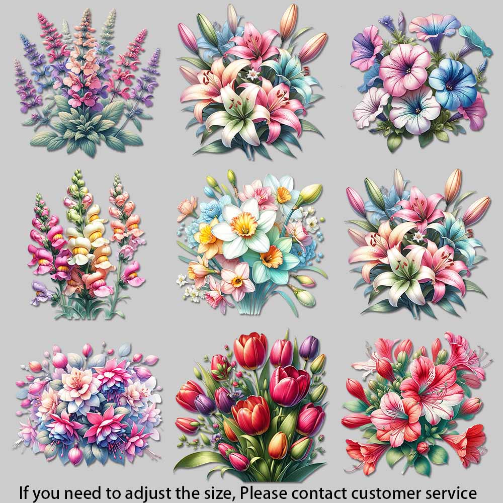 ヴィンテージ水彩画風花柄アイロン転写ミックスリリーチューリッ - Embellishment Crafts のレビューと価格