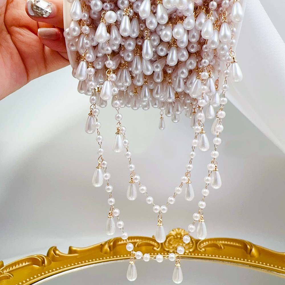 0.5 メートル 1 メートル模造パール水滴チャームビーズチ - Pearl Trim Chain のレビューと価格