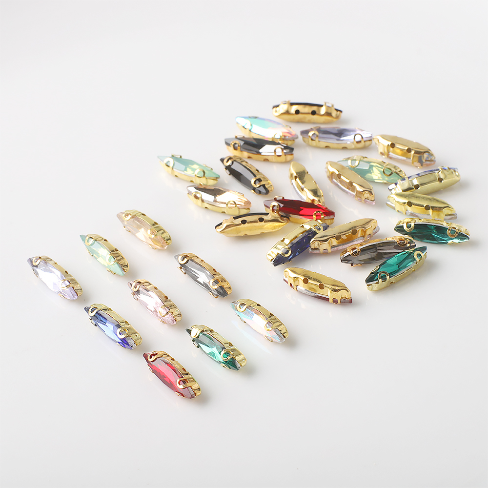 20個入り 4x15mm ホースアイクリスタルガラスストーン - Sew On Rhinestone のレビューと価格