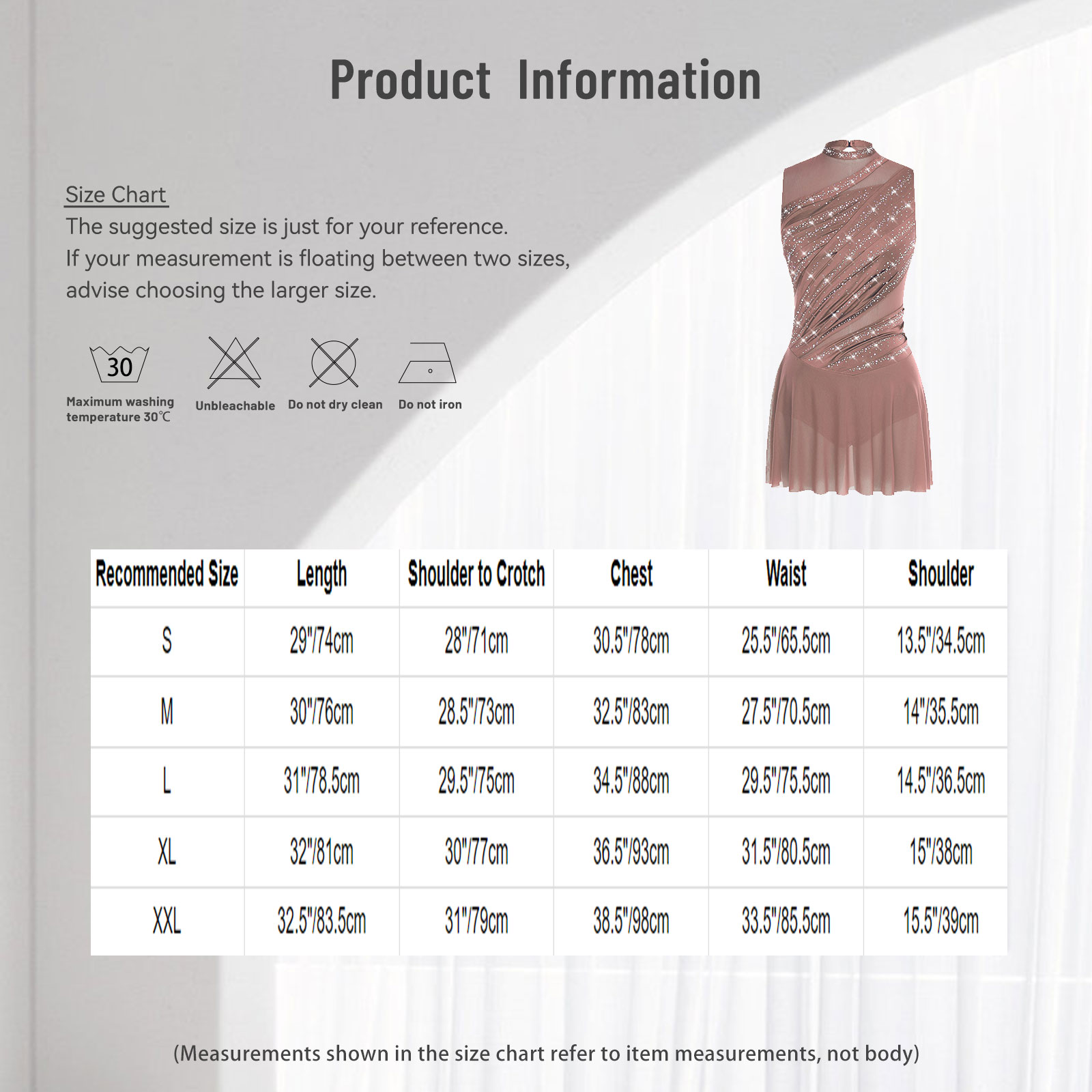 レディースノースリーブスケート体操ダンス衣装バレエ叙情的なダ - Rhinestone Banding Trim のレビューと価格
