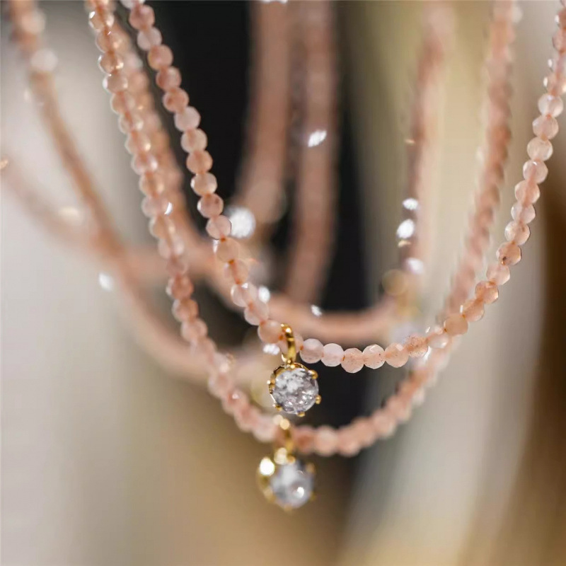 ファッションヴィンテージセクシーなジルコンペンダントネックレ - Pearl Trim Chain のレビューと価格