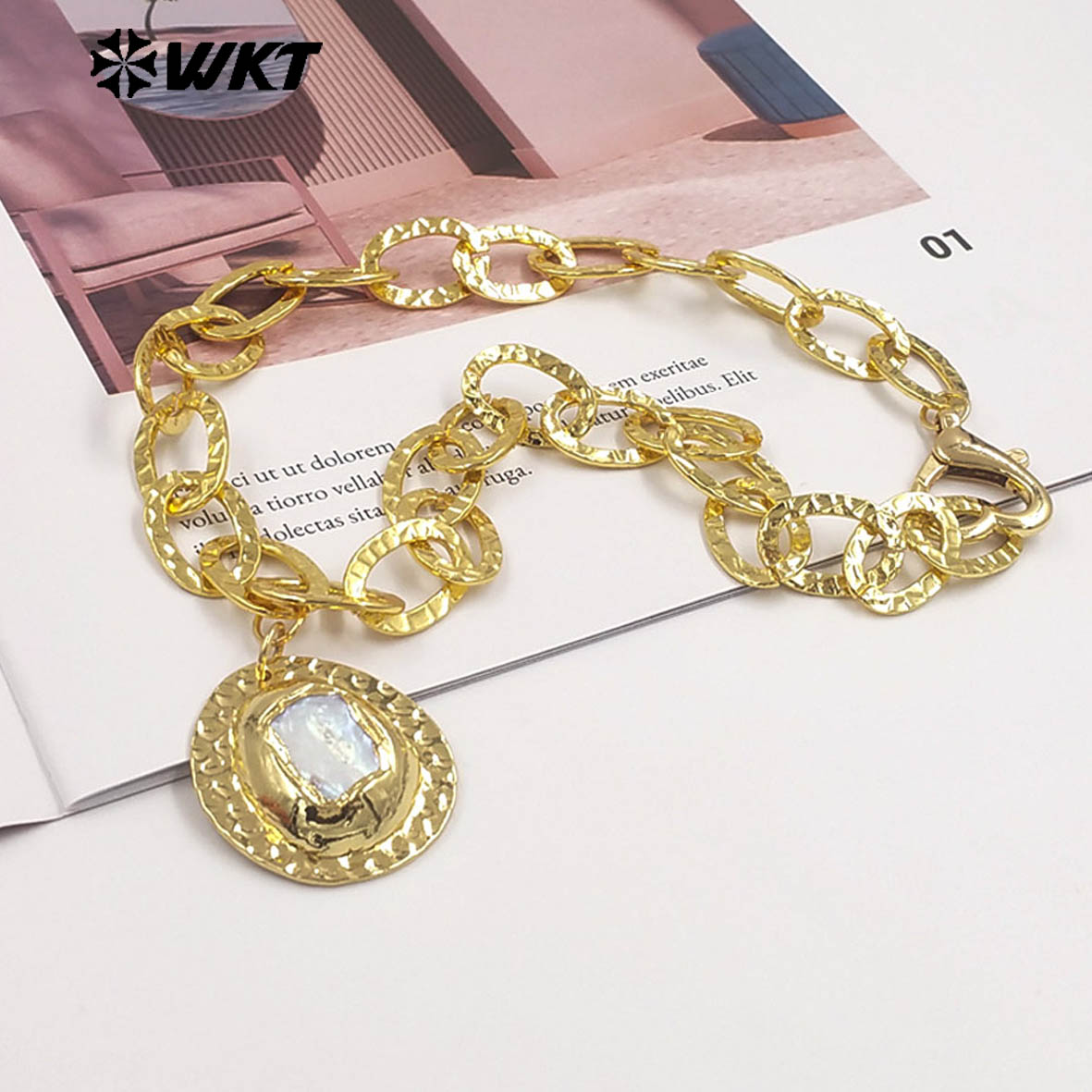 WT-JN367 最新の手作りクリエイティブ天然真珠 18  - Pearl Trim Chain のレビューと価格
