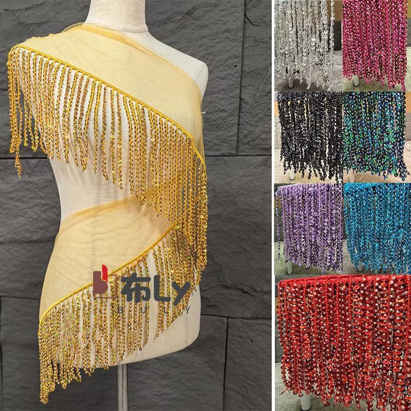 15cmビーズスパンコールタッセルフリンジ、エスニック刺繍ト - Tassel Fringe Trim のレビューと価格