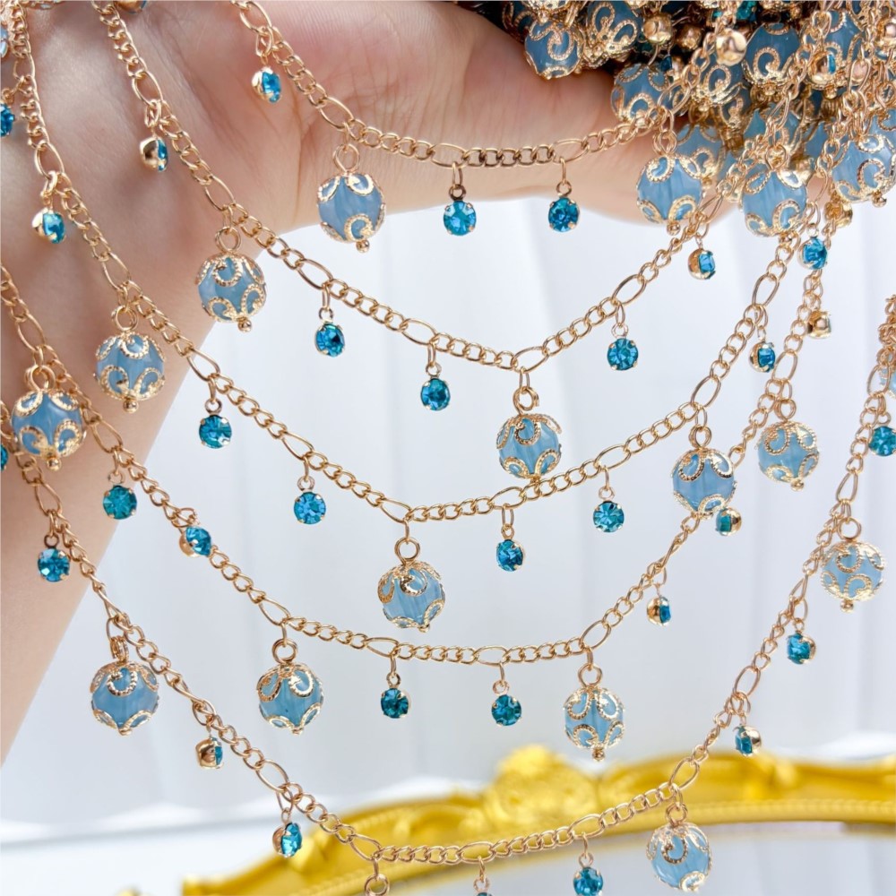 0.5メートル/1メートルガラスビーズラインストーンダングル - Pearl Trim Chain のレビューと価格